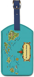 The Hawaiian Islands - Hawaiian Leatherette Luggage Tags