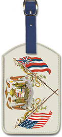 Royal Hawaiian Coat of Arms - Hawaiian Leatherette Luggage Tags