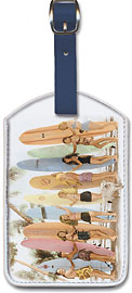 Hawaiian Surfer Girls - Hawaiian Leatherette Luggage Tags