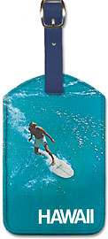 Hawaii - Surfer - Hawaiian Leatherette Luggage Tags