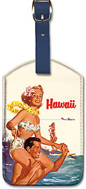 Hawaii - Northwest Orient Airlines - Hawaiian Leatherette Luggage Tags
