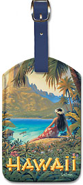 Hawaii - Hawaiian Leatherette Luggage Tags