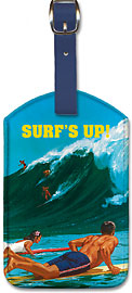 Surf's Up - Waimea, Hawaii - Hawaiian Leatherette Luggage Tags