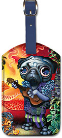 Tiki Dog - Hawaiian Leatherette Luggage Tags