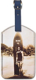 Young Duke Kahanamoku, Honolulu, Hawaii - Hawaiian Leatherette Luggage Tags