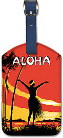 Aloha OE - Hawaiian Leatherette Luggage Tags