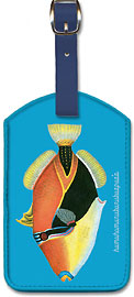 Humuhumunukunukuapua'a - Humuhumu Engraving, Hawaii State Fish - Hawaiian Leatherette Luggage Tags