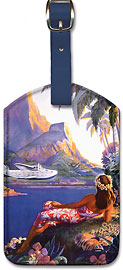 Fly to the South Seas Isles - Hawaiian Leatherette Luggage Tags