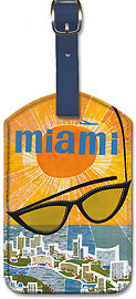 Miami - Sunglasses - Leatherette Luggage Tags