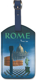 Pan American: Rome by Clipper - Vatican and Coliseum - Leatherette Luggage Tags