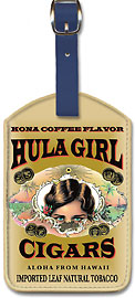 Hula Girl Cigars - Hawaiian Leatherette Luggage Tags