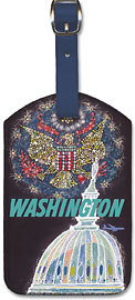 Washington - Capitol Building & the Great Seal - Leatherette Luggage Tags