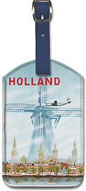 Pan American: Holland Windmill - Leatherette Luggage Tags
