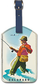 United Airlines - Colorado Fisherman - Leatherette Luggage Tags