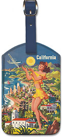 Southern California, United Airlines - Leatherette Luggage Tags