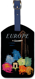 Europe - European Tourist Destinations - Leatherette Luggage Tags