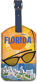 Florida - Sunglasses - Leatherette Luggage Tags