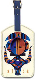 Africa - African Tribal Motif - Leatherette Luggage Tags