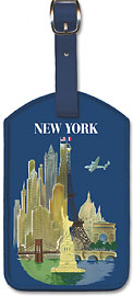 Amérique du Nord (North America) - Aviation - New York City and Paris landmarks - Leatherette Luggage Tags