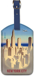 New York City Skyline - Leatherette Luggage Tags