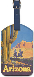 Santa Fe Railroad - Arizona - Leatherette Luggage Tags