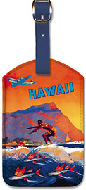 Fly To Hawaii by Clipper, Pan American World Airways - Hawaiian Leatherette Luggage Tags