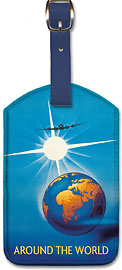 Around the World - Leatherette Luggage Tags
