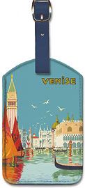 Venice (Venise), Italy - Venetian Grand Canal - Fast Train Daily (Train Rapide Quotidien) - Leatherette Luggage Tags