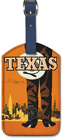 Texas - Cowboy - Leatherette Luggage Tags