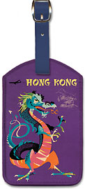 Hong Kong - Chinese Treasure Dragon - Leatherette Luggage Tags