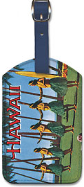 Hula Girls - Hawaiian Leatherette Luggage Tags