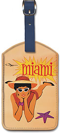 Miami Florida - Leatherette Luggage Tags