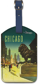 Chicago - Art Institute of Chicago Lion - Leatherette Luggage Tags