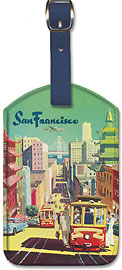 San Francisco California - City View - Chinatown - Leatherette Luggage Tags