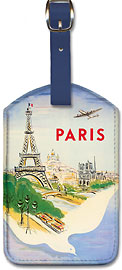 Paris - Eiffel Tower, Notre Dame Cathedral and Basilica of the Sacred Heart - Leatherette Luggage Tags