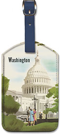 Washington, D.C. - Chesapeake & Ohio Railway - United States Capitol Building - Leatherette Luggage Tags