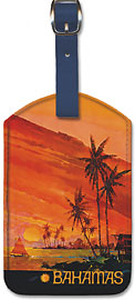 Bahamas - National Airlines - Sailing at Sunset - Leatherette Luggage Tags