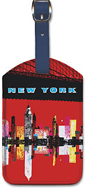 New York, USA Aer Lingus Irish Air Lines - Manhattan Skyline - Leatherette Luggage Tags