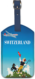 Swissair - Switzerland - Shepherd with Lambs - Leatherette Luggage Tags