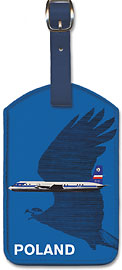 Crane in Flight - Polish Airlines LOT - Leatherette Luggage Tags