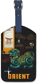 Orient - Philippine Air Lines PAL - Chinese Mythological Jade Carving - DC-68 DC-6 - Leatherette Luggage Tags