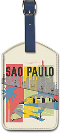 Sao Paulo, Brazil - City Skyscrapers - Leatherette Luggage Tags
