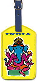 India - Hindu Lord Ganesha (Ganesh) - Leatherette Luggage Tags