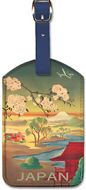 Japan - Mt. Fuji And Cherry Blossoms - Leatherette Luggage Tags
