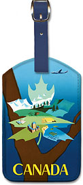 Canada - Maple Leaf Landscape - Leatherette Luggage Tags