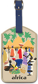 Africa - African Village - Leatherette Luggage Tags