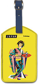 Japan - Qantas Airways - Japanese Geisha - Leatherette Luggage Tags