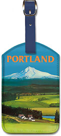 Portland, Oregon - Mount Hood - Leatherette Luggage Tags