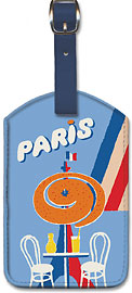 Orelia (Orangina) Beverage - Eiffel Tower, Paris - Orange / Citrus Beverage - Leatherette Luggage Tags