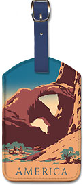 America - Arches National Park - United States Travel Bureau Poster - Leatherette Luggage Tags